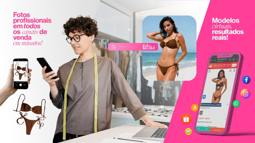 As imagens realistas geradas pelo FotoModel aumentam a confiança do cliente e estimulam compras completas.